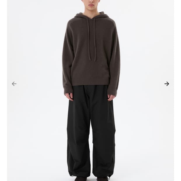 아모멘토 DRAWSTRING WIDE FATIGUE PANTS 블랙 L