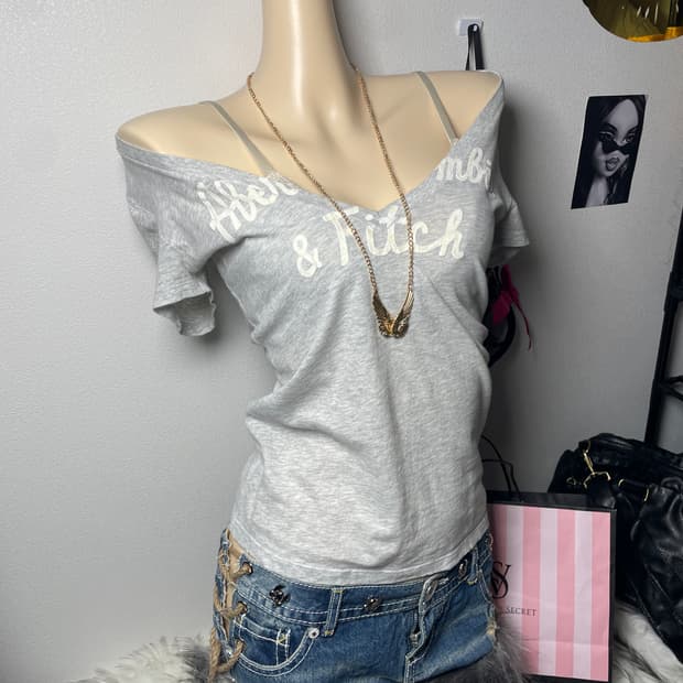 빈티지 아베크롬비 그레이 반팔 티셔츠 와투케