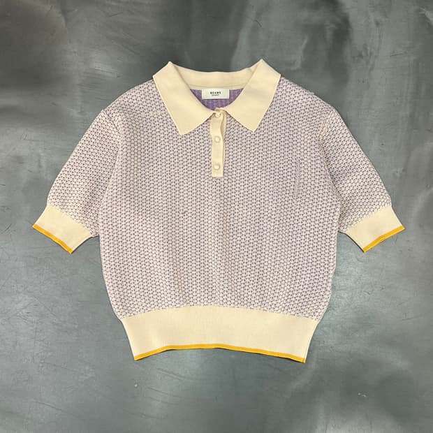  빔즈 패턴 하프 카라니트 y16009