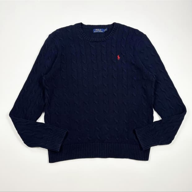 폴로 랄프로렌 클래식 케이블 니트 네이비 L