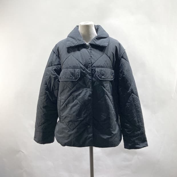 앤클라인 여 퀼팅 카라 경량패딩자켓 블랙 77 