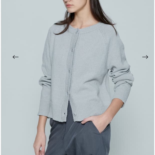 엔조블루스 라운드 부클 가디건 그레이