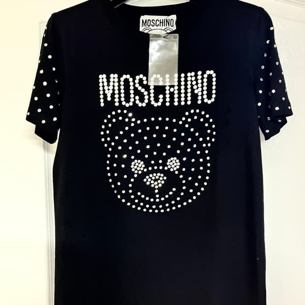 새상품)모스키노 테디베어 크리스탈 반팔티