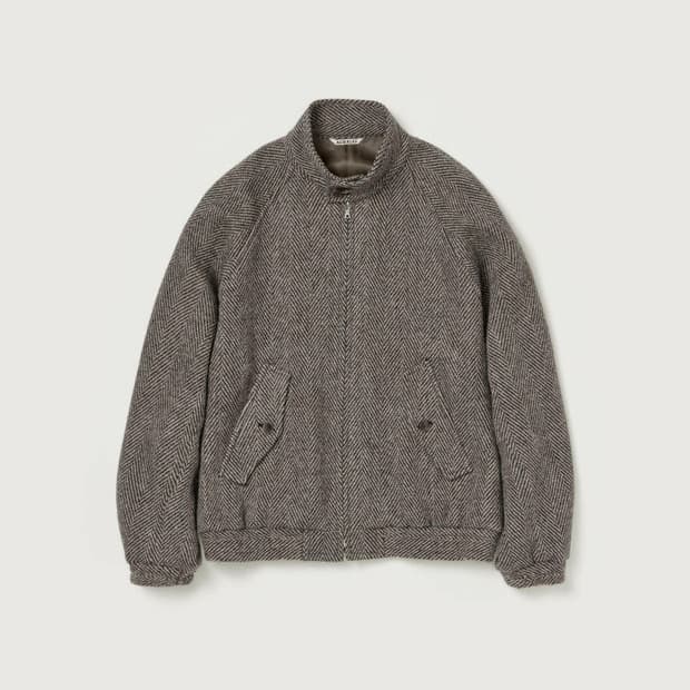 오라리 셔틀랜드 라마 울 트위드 블루종