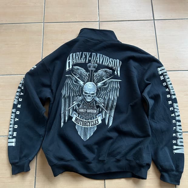 빈티지 할리데이비슨 하프집업 스웻셔츠