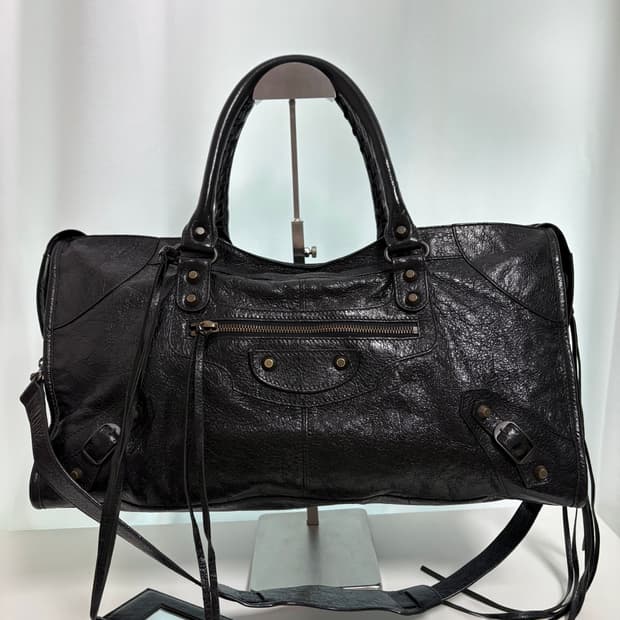 발렌시아가 파트타임 모터백 블랙