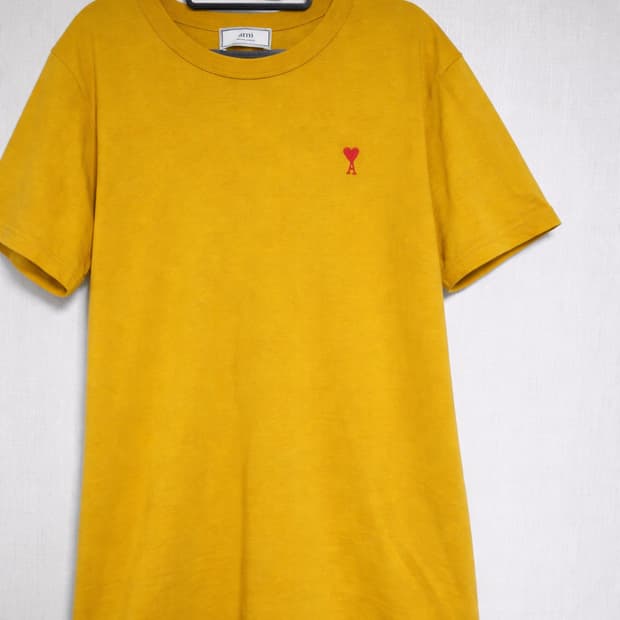 아미 스몰 하트 반팔 티셔츠 머스타드 (옐로우) L
