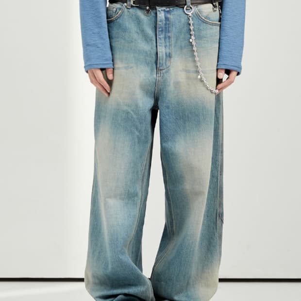 2) 알렌느 왁스 코팅 사이드진 데님