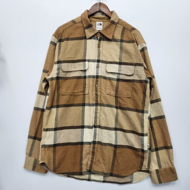 노스페이스 베이지 체크셔츠