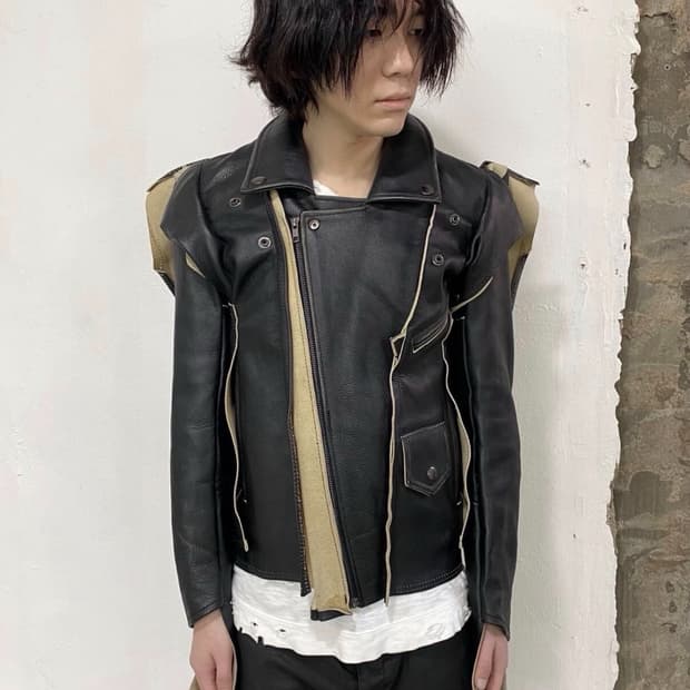 마르지엘라 x H&M  해체주의 레더자켓 