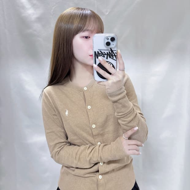 폴로 랄프로렌 화이트포니 베이지 가디건 