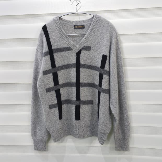 JAPAN 빈티지 캐시미어100 V넥 니트 스웨터- 우먼L