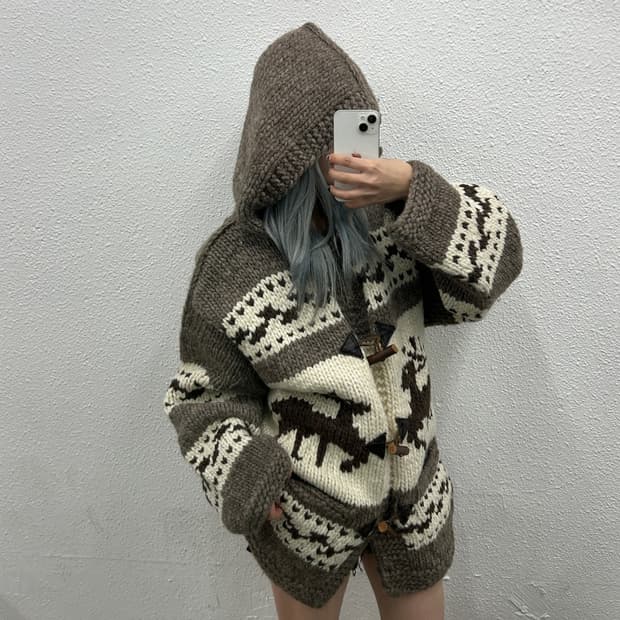 90s 캐나다산 빈티지 떡볶이 리얼 후디 코위찬