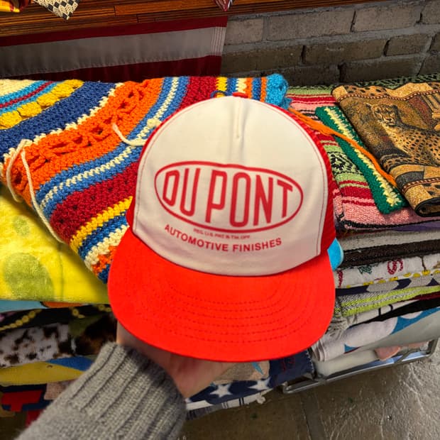 80s Made in USA 빈티지 듀폰 트러커 매쉬 볼캡 모자 