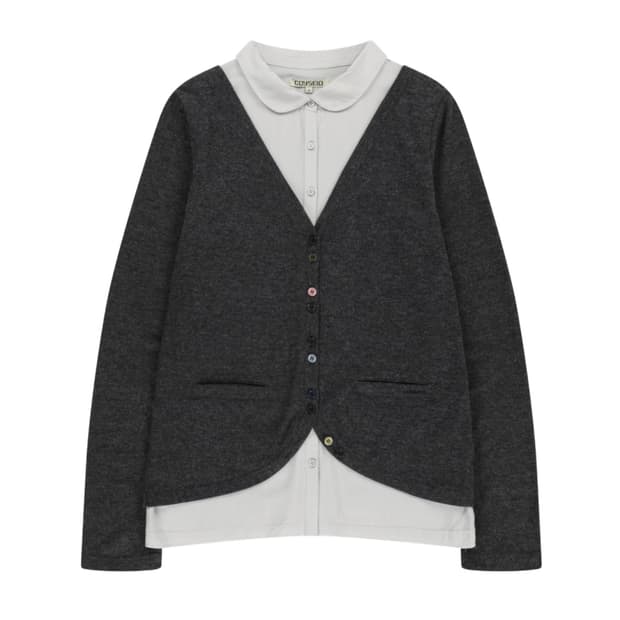 [2] 코이세이오 레이어드 셔츠 가디건 다크 그레이