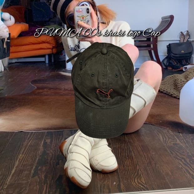PUMA 00s khaki logo Cap