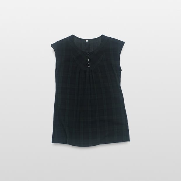 UNKNOWN Black Watch Sleeveless Blouse (J
