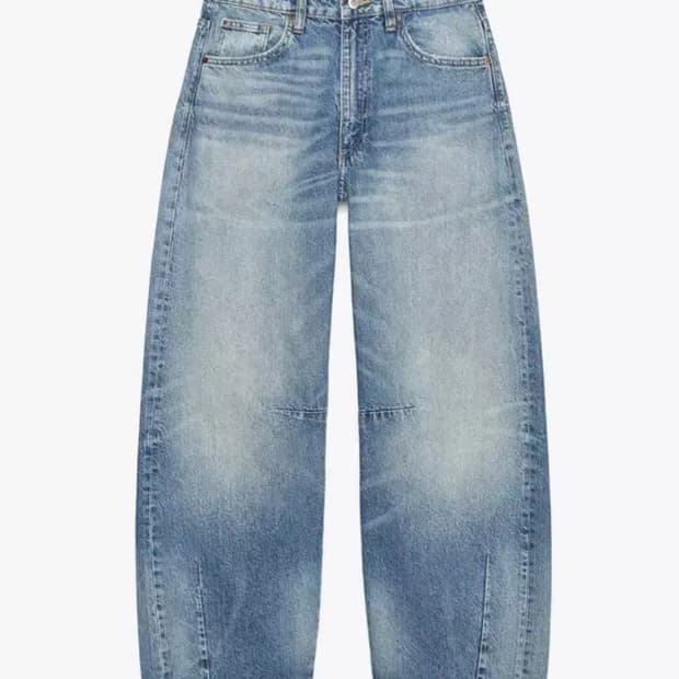 자라 JEANS TRF 배기 벌룬 미드라이즈 36