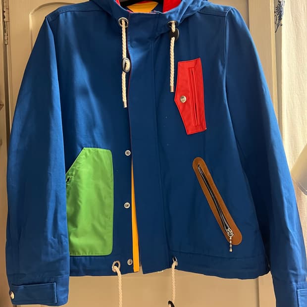 Moschino 모스키노 컬러 블록 후드 자켓