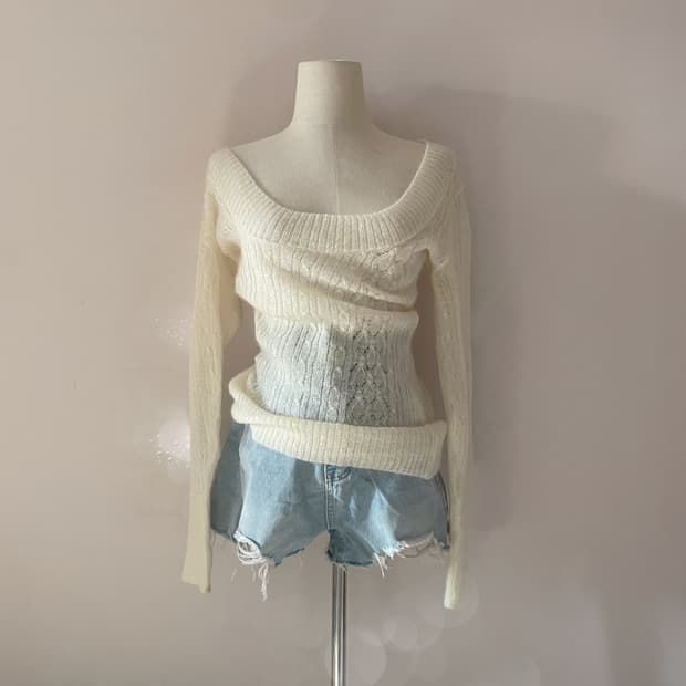 빈티지 니트 페어리 사와코 하구미 모리 니트 달천깔 히메갸루 오네갸루