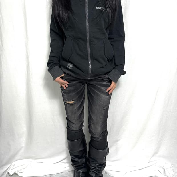 Damage Point Skinny Jeans