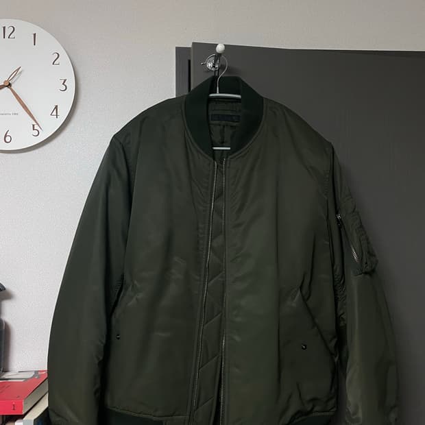 (L) 유니클로 ma-1 블루종 자켓 카키