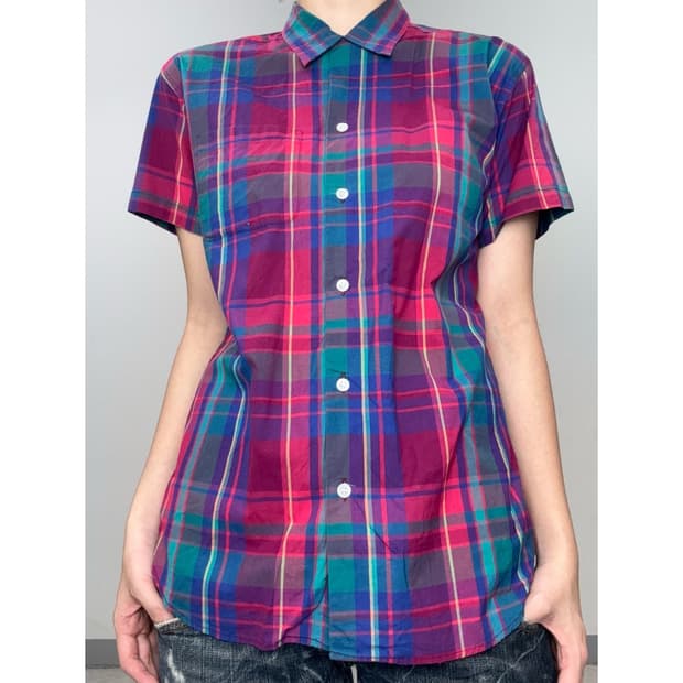빈티지 체크 반팔 셔츠