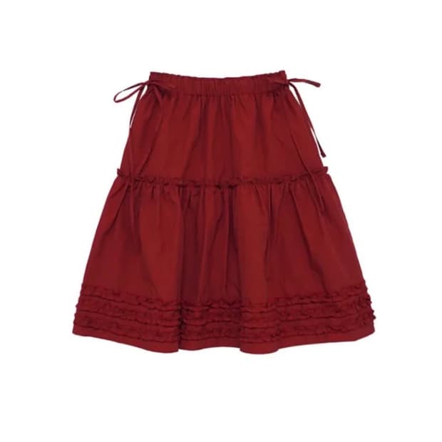 쿠키시 케이티 프릴 미디스커트 