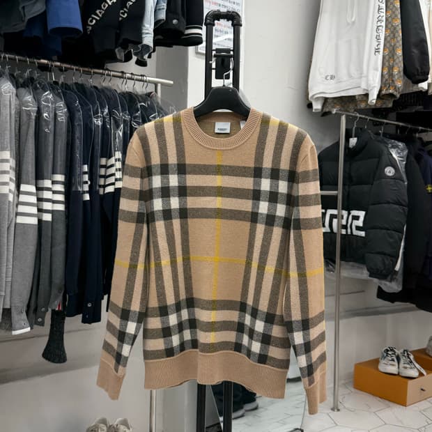 [M] 버버리 캐시미어 체크 니트