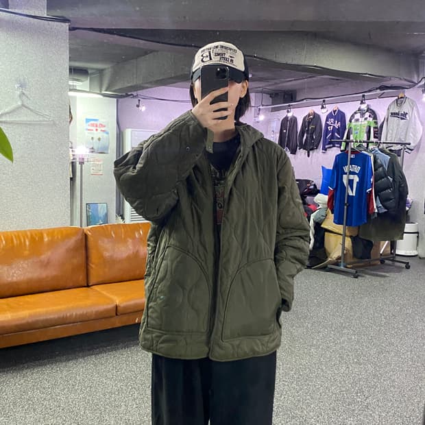 코드그라피 카키 퀄팅 점퍼 B2984