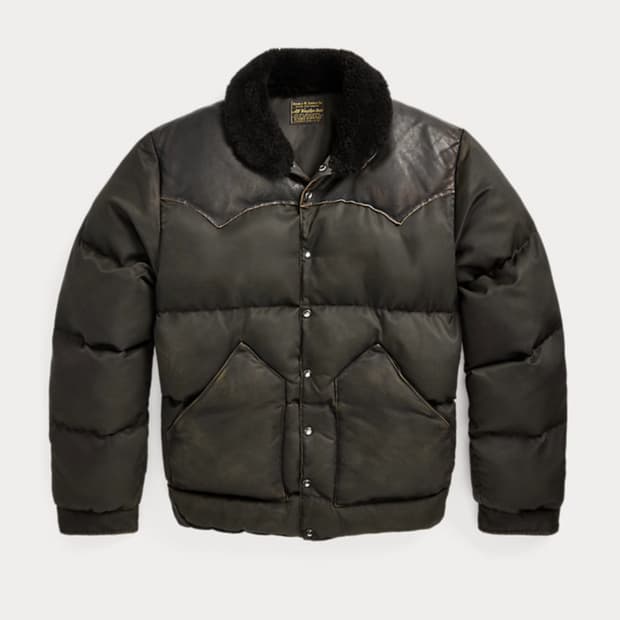 [L] rrl 더블알엘 시어링 카라 레더 요크 재킷 새제품