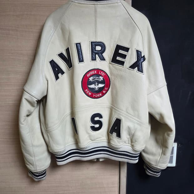 s) 아비렉스 아이콘 레더 바시티 자켓