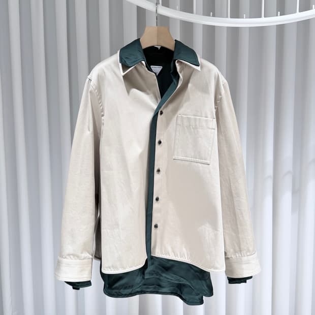 50 / 보테가베네타 코튼 리넨 블렌드 레이어드 셔츠