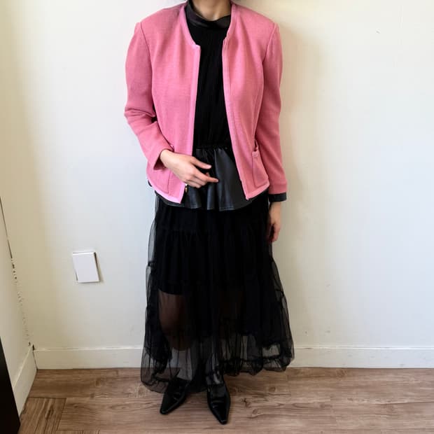 세인트존 인디핑크 트위드 자켓