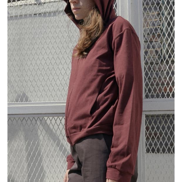 머듈 라운지 후드집업 버건디 (3)