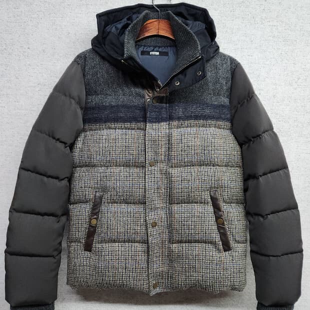 시스템 옴므 울 헤링본 구스다운 패딩