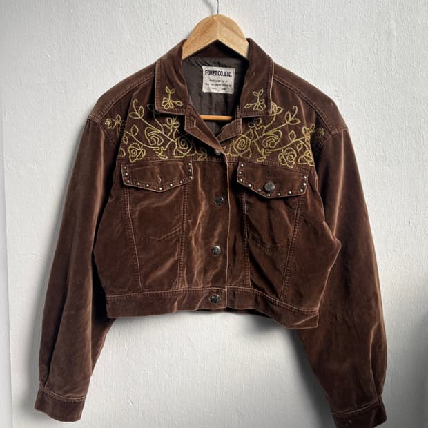 Japanese Vintage Brown Crop Jacket