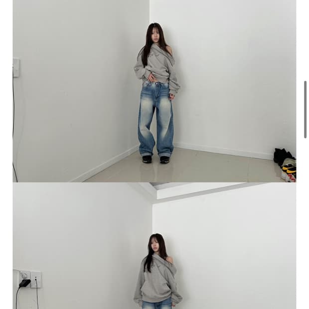 사토미라디오 드레이프 후디 그레이