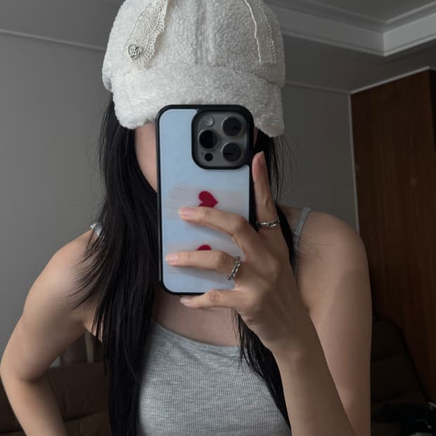 뽀글이 리본 볼캡