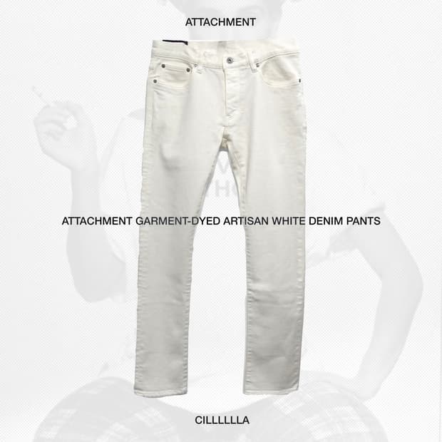 [30]ATTACHMENT 어태치먼트 가먼트다잉 아티잔 화이트 데님 팬츠