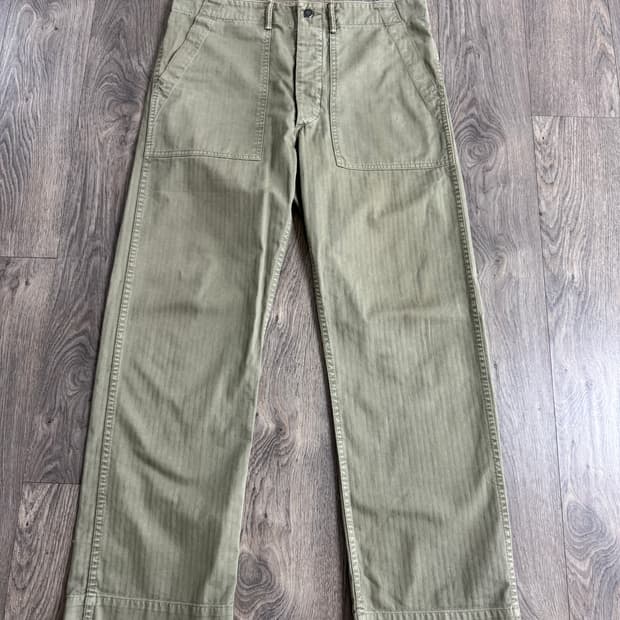 33/32 더블알엘 올리브 헤링본 퍼티그 필드 치노