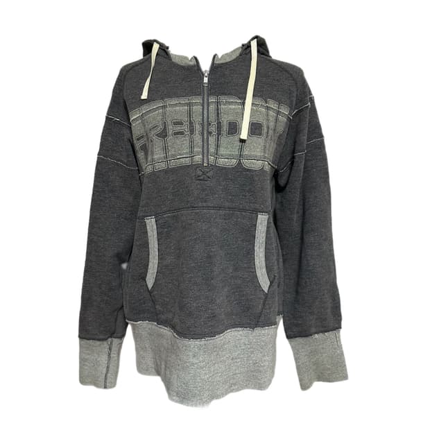 빈티지 캐주얼 반집업 후드