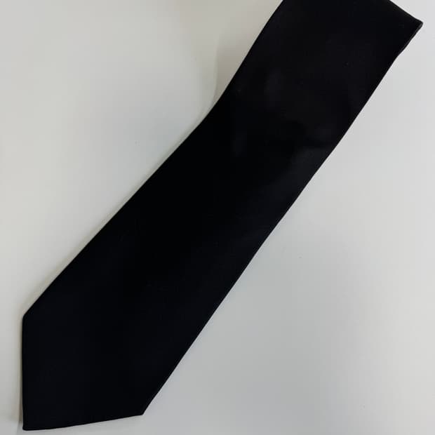 빈티지 블랙 실크 넥타이 9cm