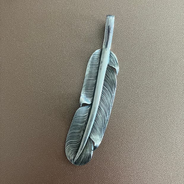네이티브 아메리칸 실버 페더 깃털 펜던트 빅사이즈
