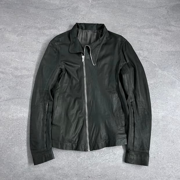 [52] 릭오웬스 몰리노 사선 레더 자켓