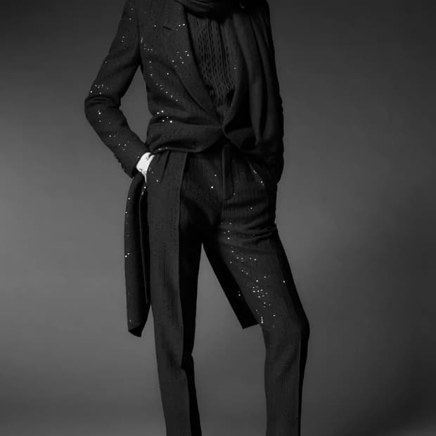 [BTS 지민님 착용] 생로랑 22AW 엠벨리시드 트위드 코트