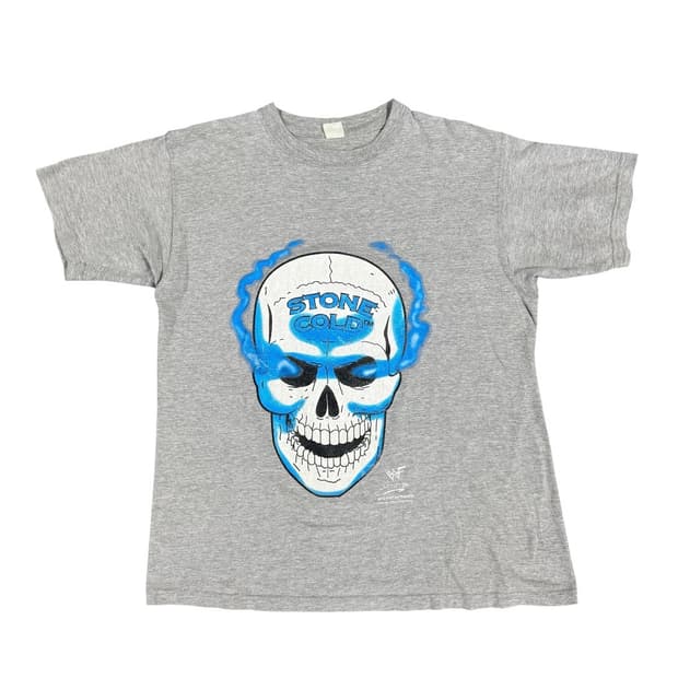 빈티지 90s WWF Stone Cold 스톤콜드 스컬 반팔 티셔츠