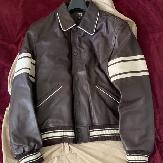 스투시 웨일즈 보너 레더 바시티 자켓 XL 새상푸