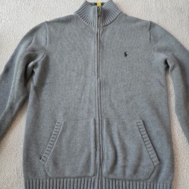 정품 폴로랄프로렌 그레이 니트 집업 XL