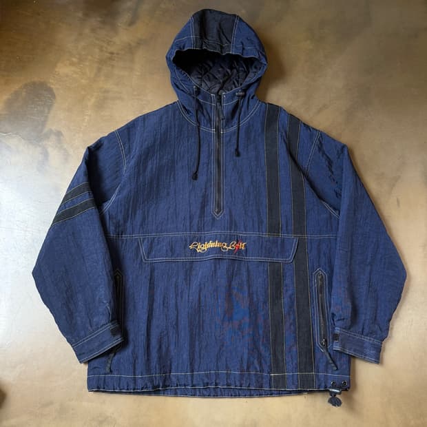 L~XL 90S 라이트닝 볼트 나일론 아노락